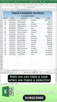How To Track Changes In Excel #SHORTS