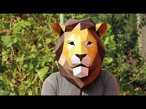 Popular Lion Mask Low Poly Paper Craft PDF Template, DIY for You