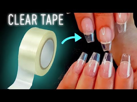 DIY CLEAR TAPE FAKE NAILS | HOW TO MAKE STRONG TAPE NAILS AT HOME!