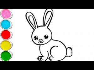 How to draw a easy rabbit drawing for kids and toddlers.