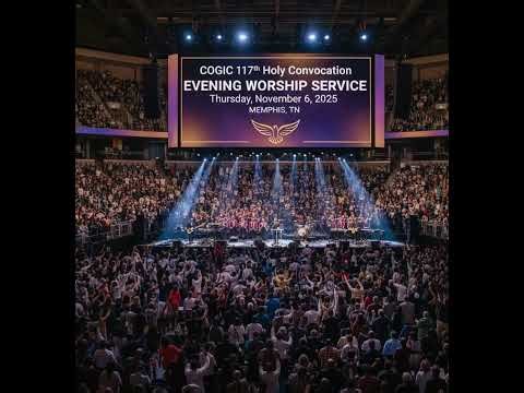 LIVE SERVICE NOW - ANNOUNCEMENT FOR COGIC 117th HOLY CONVOCATION THURSDAY EVENING WORSHIP SERVICE