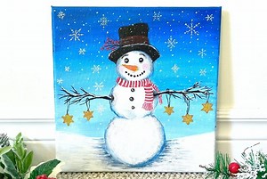 How To Paint a Snowman For Beginners {Paint and Sip Friendly Idea}