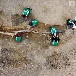 4.5M views · 25K reactions | Crews excavated the site of a fossilized skeleton of a giant ichthyosaur, or "sea dragon," discovered last year in the UK and called the "paleontological discovery of a lifetime." https://abcn.ws/3ndIHNh | ABC News | Facebook