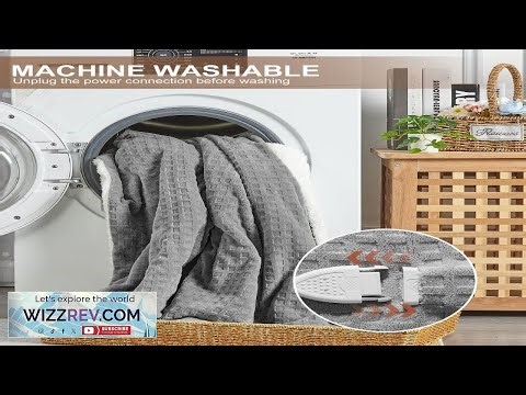 Garvee Heated Blanket Queen Size Waffle Electric Blanket with 5 Heating Levels