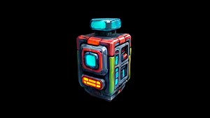 "Colorful Robot Cube with Lights and Sensors An - Download Free 3D model by klrxyz
