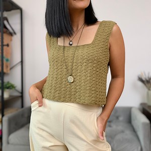 Solid Shell Stitch Tank Top Crochet Pattern