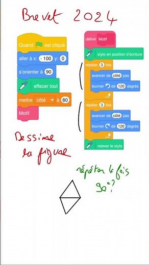 Brevet : Tracer une figure avec un script scratch - Scratch (3b)