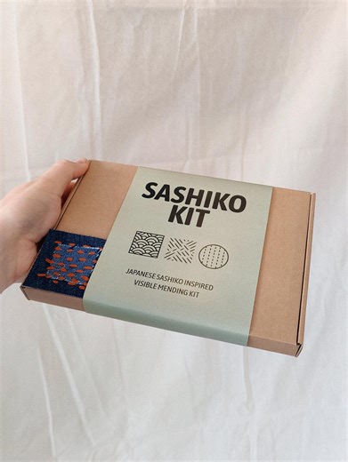 Sashiko Mending Kit – Japanese Visible Mending Starter Kit With Thread, Needle & Pattern | Learn Sashiko Stitching for Repairing Clothes - Etsy