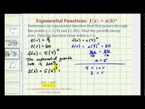 Ex: Find an Exponential Function Given Two Points - Initial Value Not Given