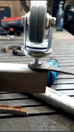 How to Install Caster Wheels on Metal Frame | Easy DIY Welding & Fabrication Tutorial #shorts