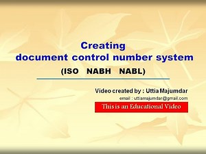 Creating document control number system - ISO, NABH, NABL