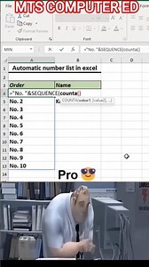 Excel Trick: Automatic Number List in 2 Seconds! 🔥| Excel Tips & Tricks#excel #shorts #youtubeshorts