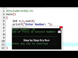c program to calculate sum of first N natural numbers | learn coding