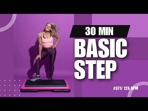30 Min BEGINNER BASIC STEP AEROBICS Workout Video - 126 BPM - #371