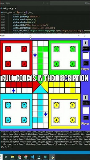 Make Whole Ludo Game in Python - Full Code is in the Discription or pined Comment