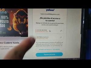 Verificar cuenta electrónica de Yahoo y corrección de datos (segundo paso)