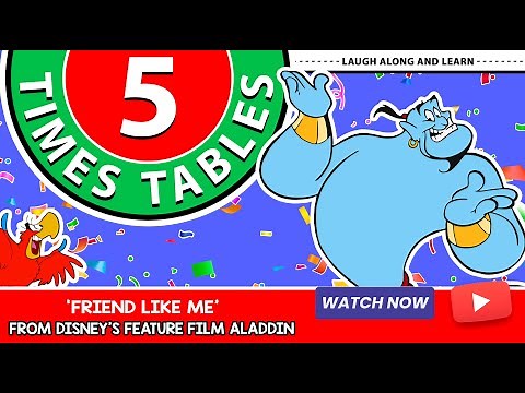 5 Times Table Song | Friend Like Me from Aladdin | Laugh Along and Learn