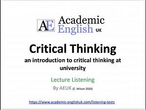 Critical Thinking Lecture: an introduction to critical thinking