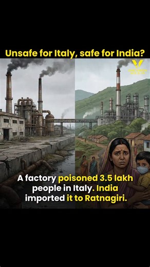Onevision Media on Instagram: "A chemical factory in Italy caused massive PFAS contamination — toxic “forever chemicals” linked to cancer and hormonal disorders. Authorities shut the factory down to protect public health. Later, the same factory technology was imported to Ratnagiri, Maharashtra. Ratnagiri is known for its forests, hills, coastline, and rich biodiversity — now facing growing industrial pollution risks. If this technology was unsafe for Italy, why is it considered acceptable for I