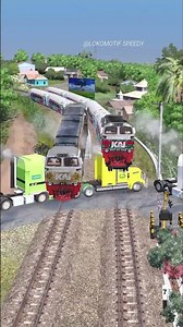 Menakutkan Kereta Api Vs Truk lewat #railroad #railtrack #train #indianrailways