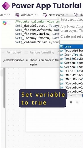 How to use Calendar Control in Power Apps