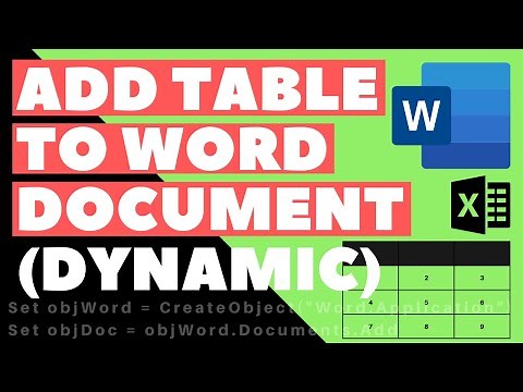 Excel VBA Macro: Create Word Document & Add Table (Dynamic Range)