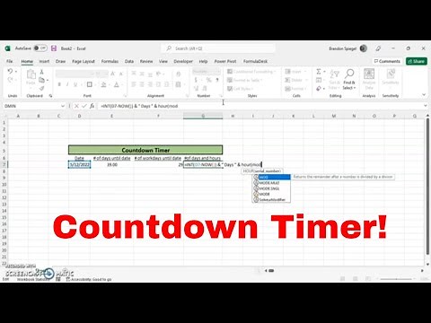 How To Create A Countdown Timer In Excel! Days, Workdays, Days and Hours Countdown Timer! #msexcel