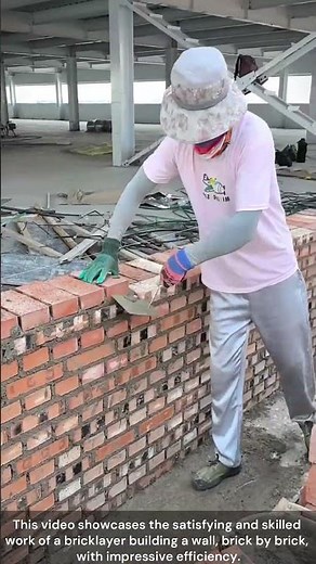The process of a bricklayer expertly building a wall