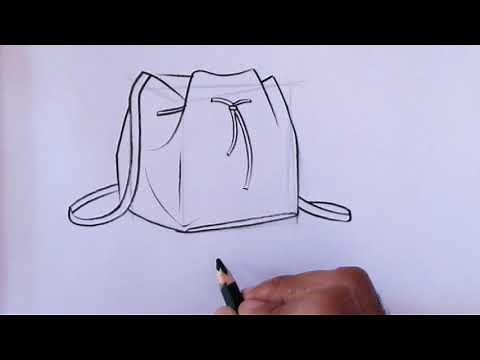 How to draw a Handbag easy Basic drawing lessons for beginners Drawing a bag step by step