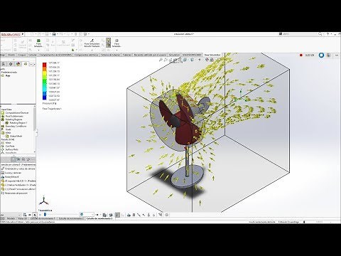 Design and animation of air flow of a wind turbine in solidworks