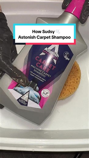 How sudsy PART 2 Astonish Carpet Shampoo🫧 FS rinse included 🚿 not as sudsy as i would of expected 🤔 #suds #sudsy #sponge #cleantok #spongetok🧽