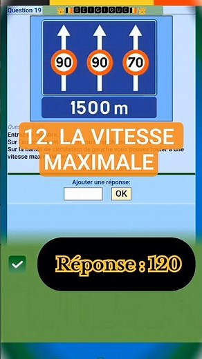 Question / Réponse:Code de la route 12.LA VITESSE MAXIMALE #codedelaroute#belgique#theorytest #jeudi
