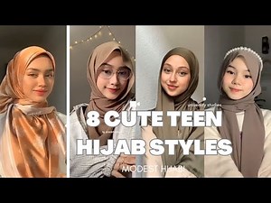 8 cute teen hijab styles ♡︎