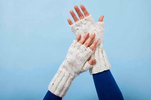 Knit a pair of fingerless gloves for cosy season with our free pattern