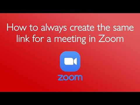 Do this to always get the same link for a Zoom meeting (2 minutes)