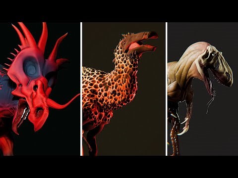 All Dinoctober Sculpts! | Compilation | Blender 4.5