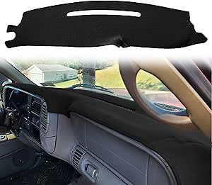 Dash Cover Custom Fit for 1997-2000 Chevy Chevrolet Silverado/GMC Sierra C1500 C2500 C3500 K1500 K2500 K3500, 1997-1999 GMC Yukon/Chevy Tahoe, Dashboard Mat Pad Carpet Protector(97-98, Black) Y57