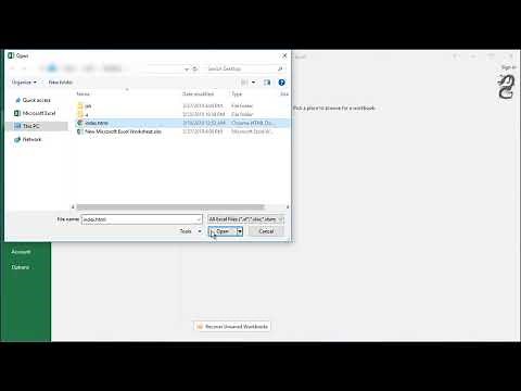 Open an HTML File in Microsoft Excel
