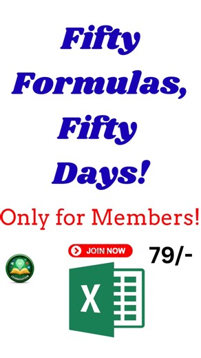 50 Days 50 Excel Formulas in Tamil | Learn Excel Fast in 1 Minute