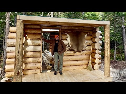 Building an Off Grid Log Cabin,Second Built,Surviving Alone in the Wilderness [EP52]