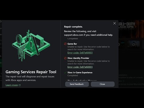 Fix Gaming Services Repair Tool Error Code 0x87e60003 On Xbox App PC