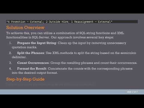 How to Count and List Occurrences of Words in SQL
