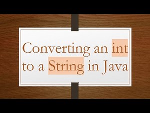 Converting an int to a String in Java