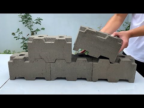 Process Of Creating Cement Lego Bricks - Jointed Bricks Without Mortar