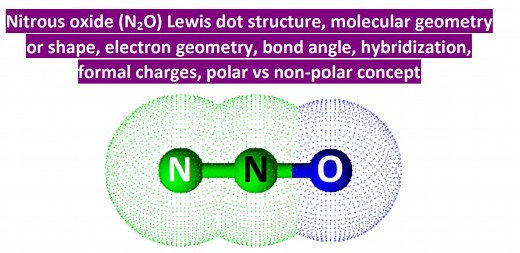 N2O lewis structure, molecular geometry, bond angle, hybridization