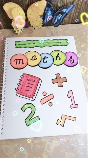 ✨Maths Assignment cover idea🔢 #shorts #art