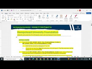 SAM Project 1a Excel Module 11 | Hempstead University Foundation