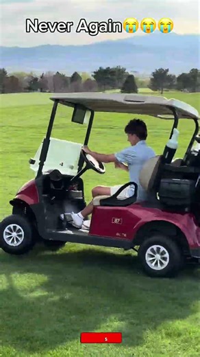 The crazy golf cart driver😂