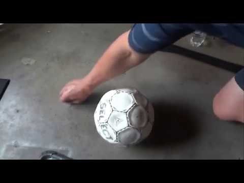How to Pump Up a Soccer Ball - Using a Bike Pump and Ball Needle - Inflate or Blow Up a Football