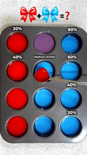 Muted Harmony: When Red Meets Dodger Blue #colormixing #amazing